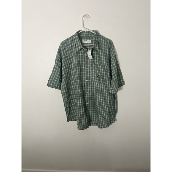 NWT Green Hollister Plaid Button Down Short Sleeve Shirt Men’s - Picture 1 of 13